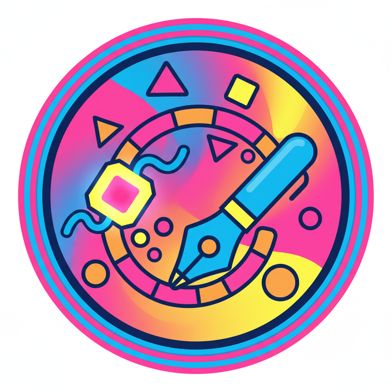 funky colorful icon related to design